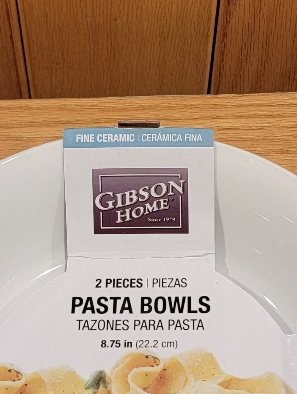 New Gibson Home Fine Ceramic White Pasta 2 Bowls 8.75 in